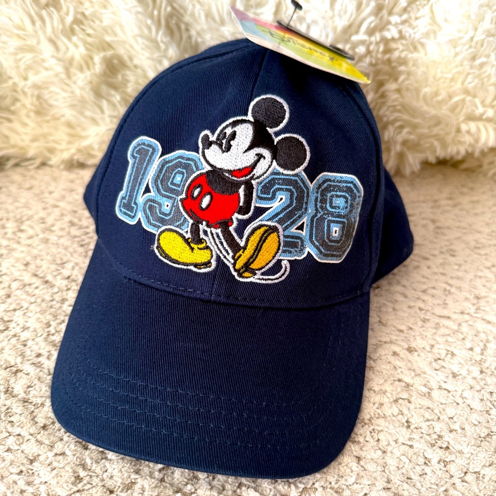 Disney Mickey Mouse cap 1928 navy  hat solid back adj strap Official child size